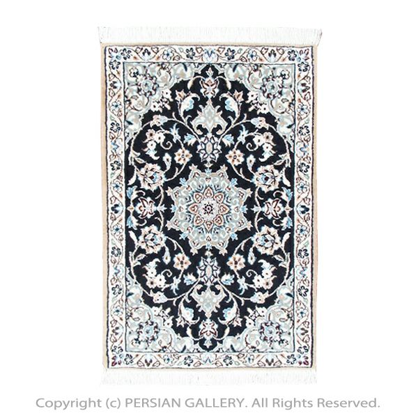 ペルシャ絨毯 ナイン産, 毛＆絹 77×50cm, 商品番号 76884