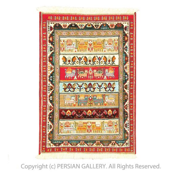 ペルシャ絨毯 キリムシルジャン産毛100% 88×60cm商品番号80440 