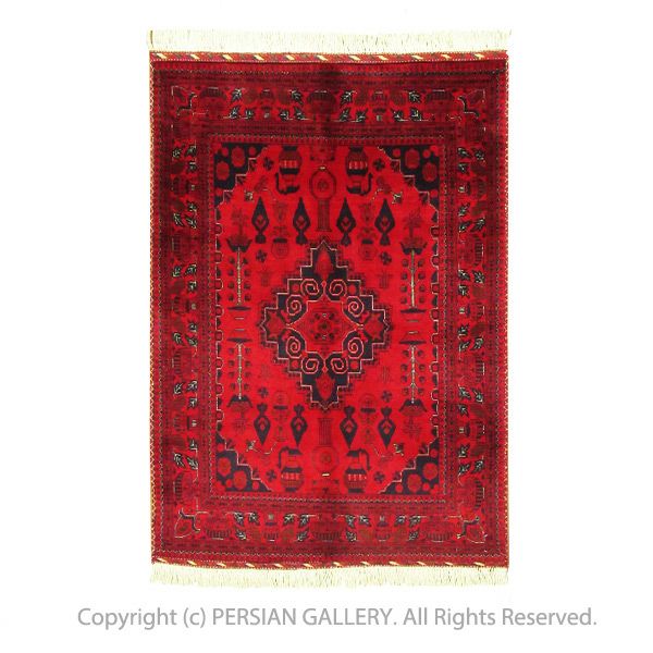 アフガニスタン絨毯毛100％142×100ｃｍ商品番号80442 | ペルシャン 