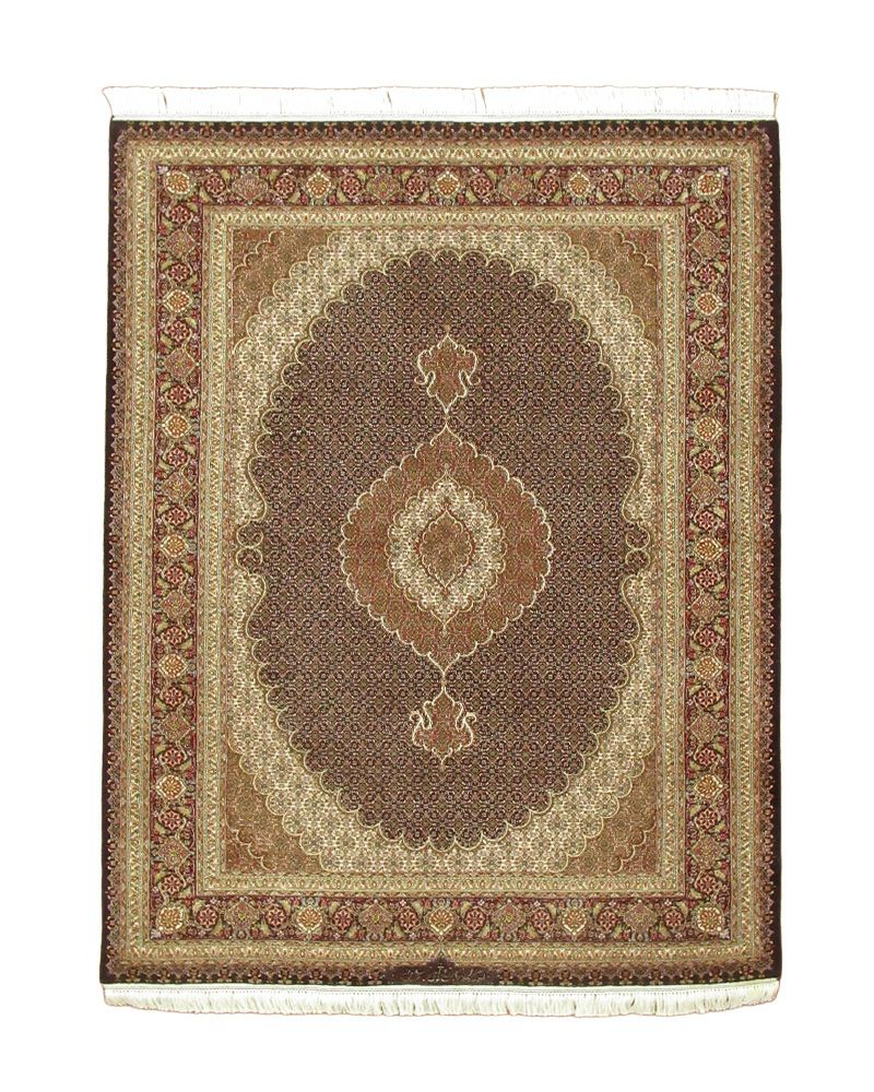 手織りペルシャ絨毯 新品 タブリーズ産 ウール&シルク 80cm × 57cm