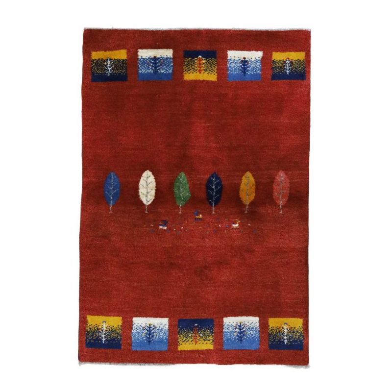 ペルシャ絨毯シラーズ産ギャッベ毛100% 100×147cm商品番号81661