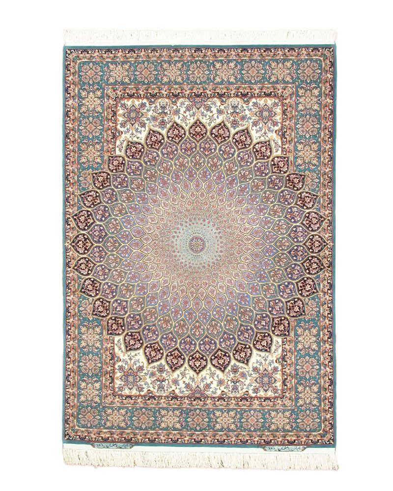 ペルシャ絨毯 イスファハン 高品質 195x130cm 手織り 属する ラグ