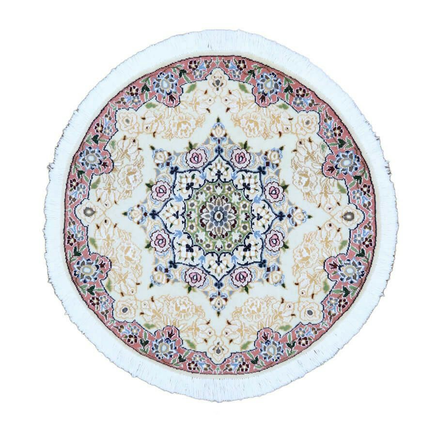 ペルシャ絨毯 ナイン産毛&絹 約78×78cm商品番号85168 | ペルシャン