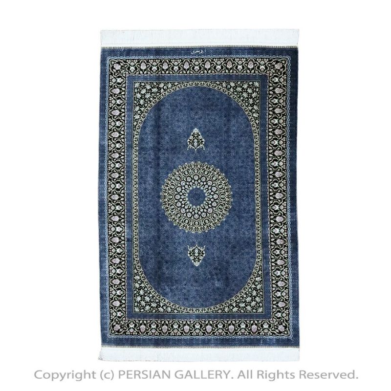 ペルシャ絨毯 クム産 マスミ工房絹100% 148×98cm商品番号87077 