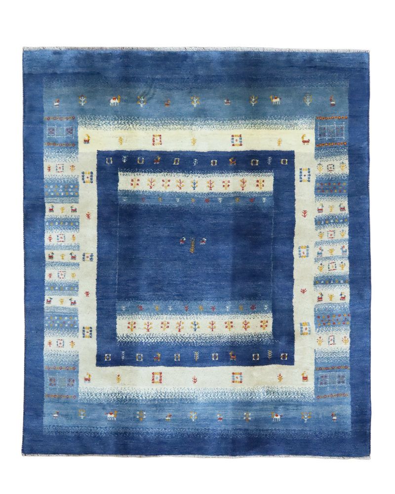 ペルシャ絨毯シラーズ産ギャッベ毛100％ 205×240cm商品番号87244