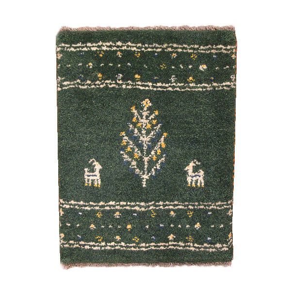 ペルシャ絨毯 手織りギャッベ シラーズ産毛100％ 41×54cm商品番号87839