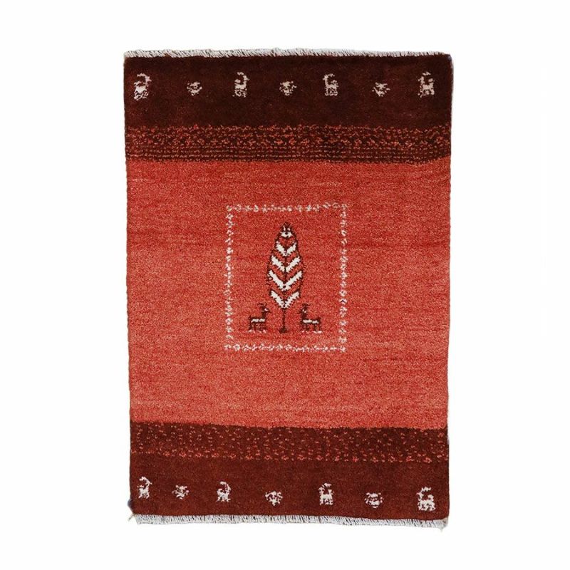 ペルシャ絨毯シラーズ産ギャッベ毛100％ 60×84cm商品番号89518