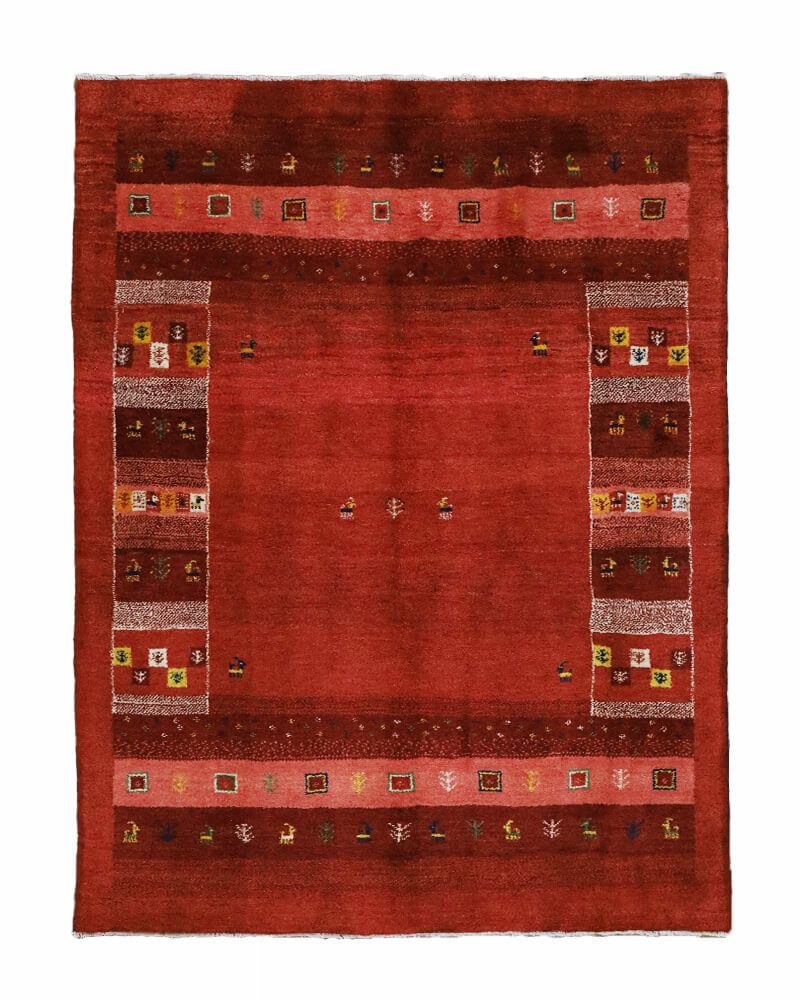 ギャッベ　シラーズ産　ペルシャ絨毯 ペルシャ絨毯シラーズ産ギャッベ毛100% 150×194cm商品番号90625