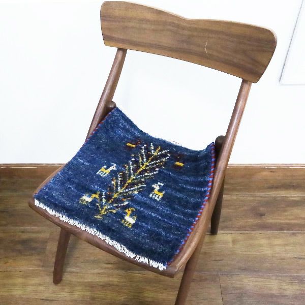 ペルシャ絨毯 手織り ギャッベ シラーズ産毛100％ 40×37cm商品番号