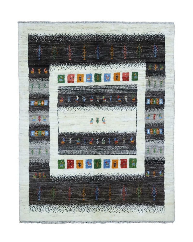 ギャッベ　シラーズ産　ペルシャ絨毯 ペルシャ絨毯シラーズ産ギャッベ毛100% 158×198cm商品番号90759